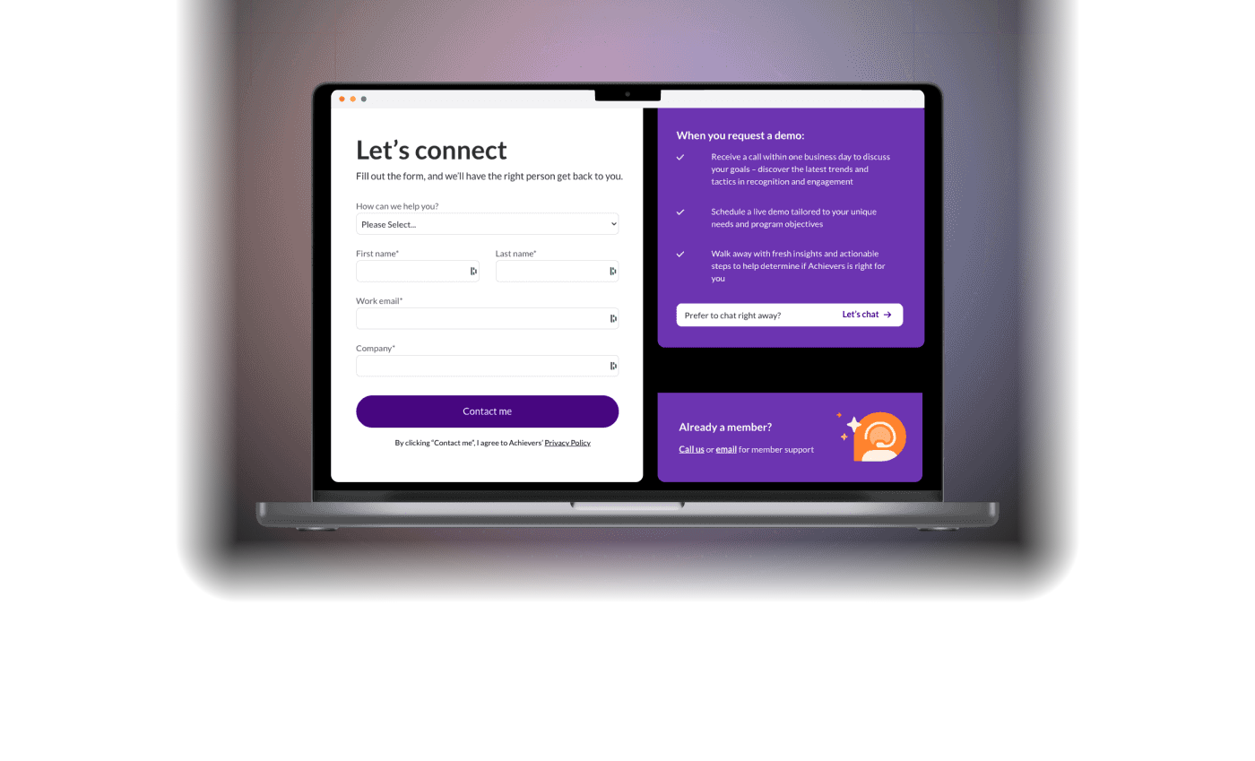 Optimizing the form landing page for user completion