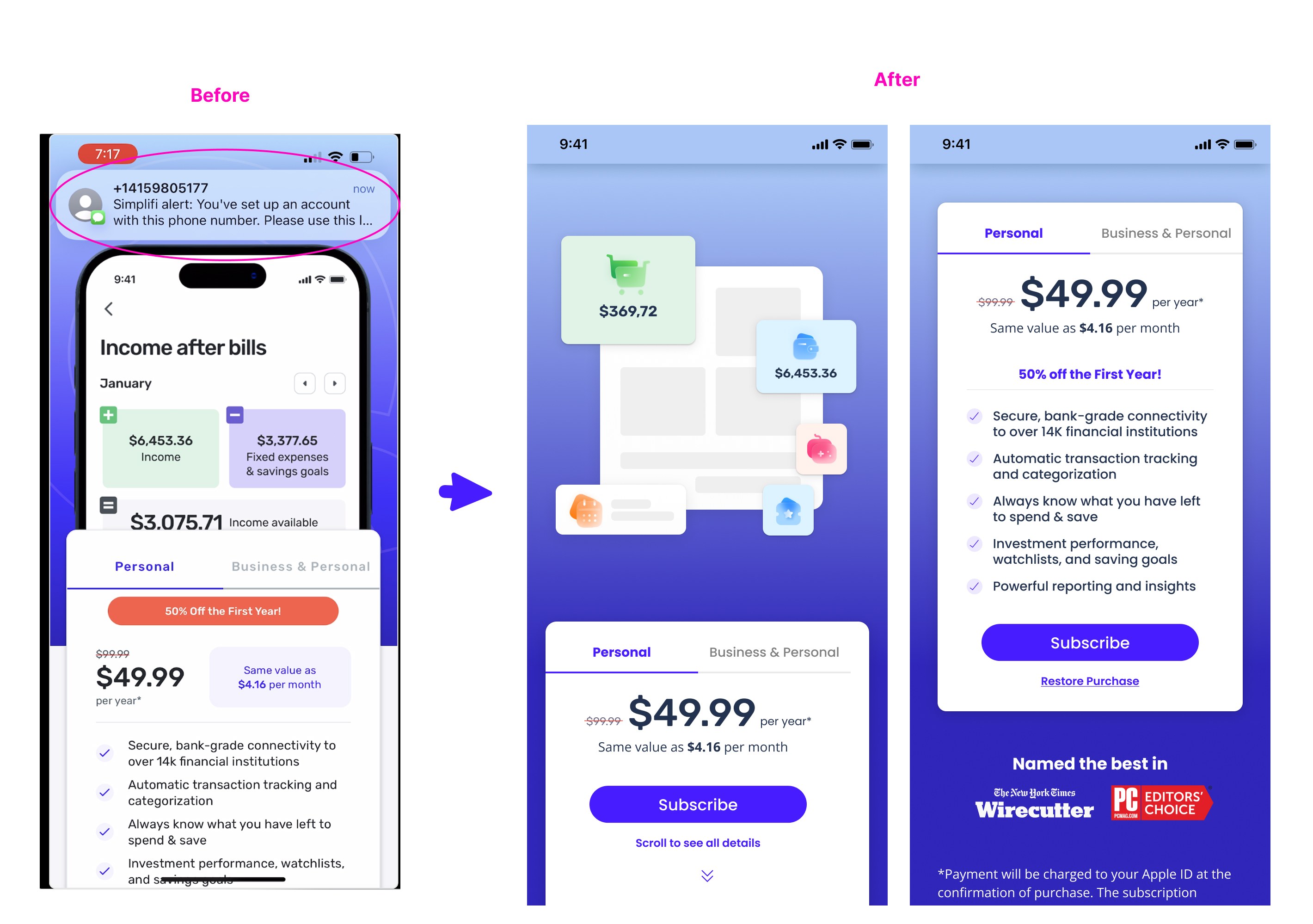 New plan and pricing page — mobile, consistent blue branding