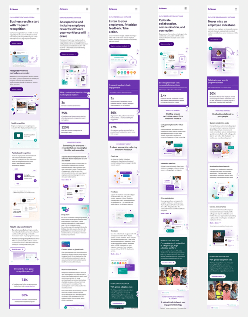 Final 5 product pages redesigned — mobile