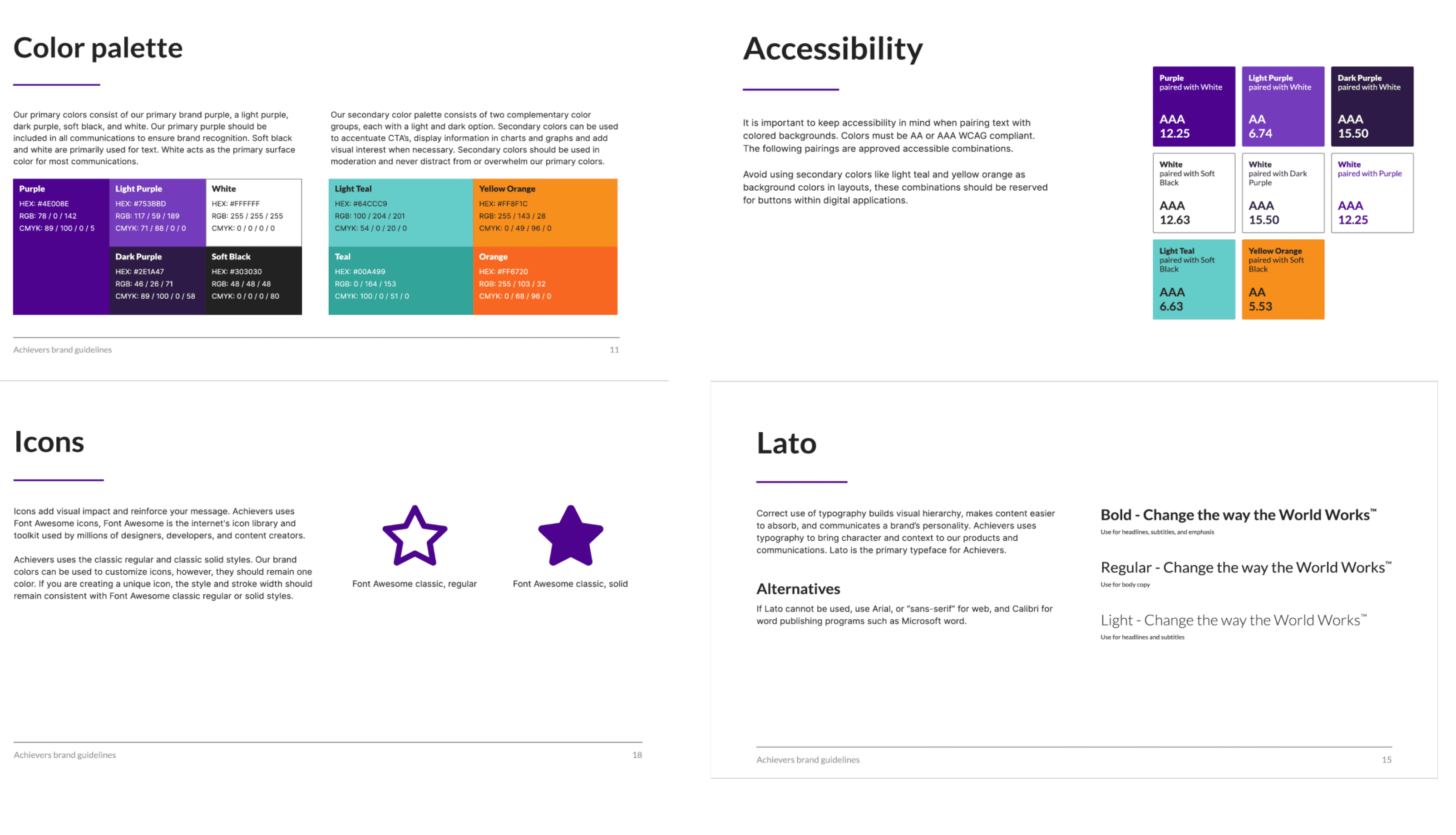 Achievers style guide and design system